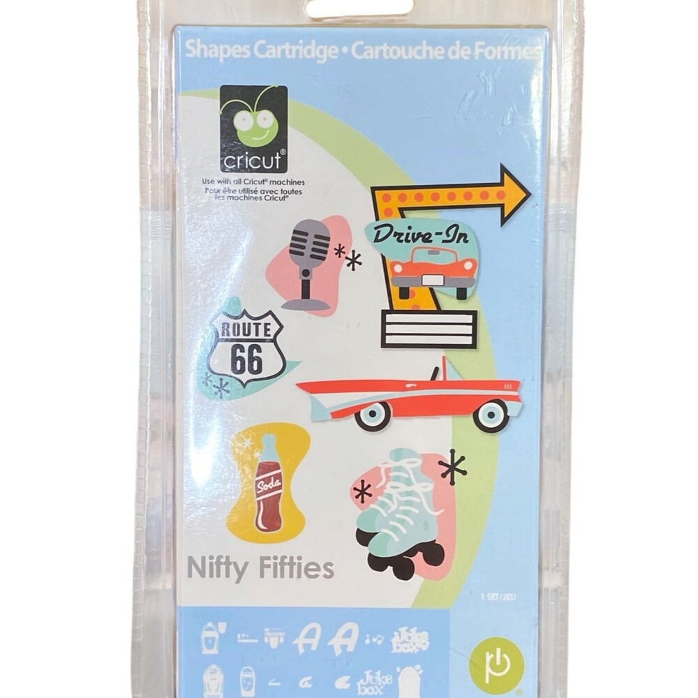 Cricut Nifty Fifties Shapes Cartridge w Book Paper Shape Cutter NWT Retro Shapes